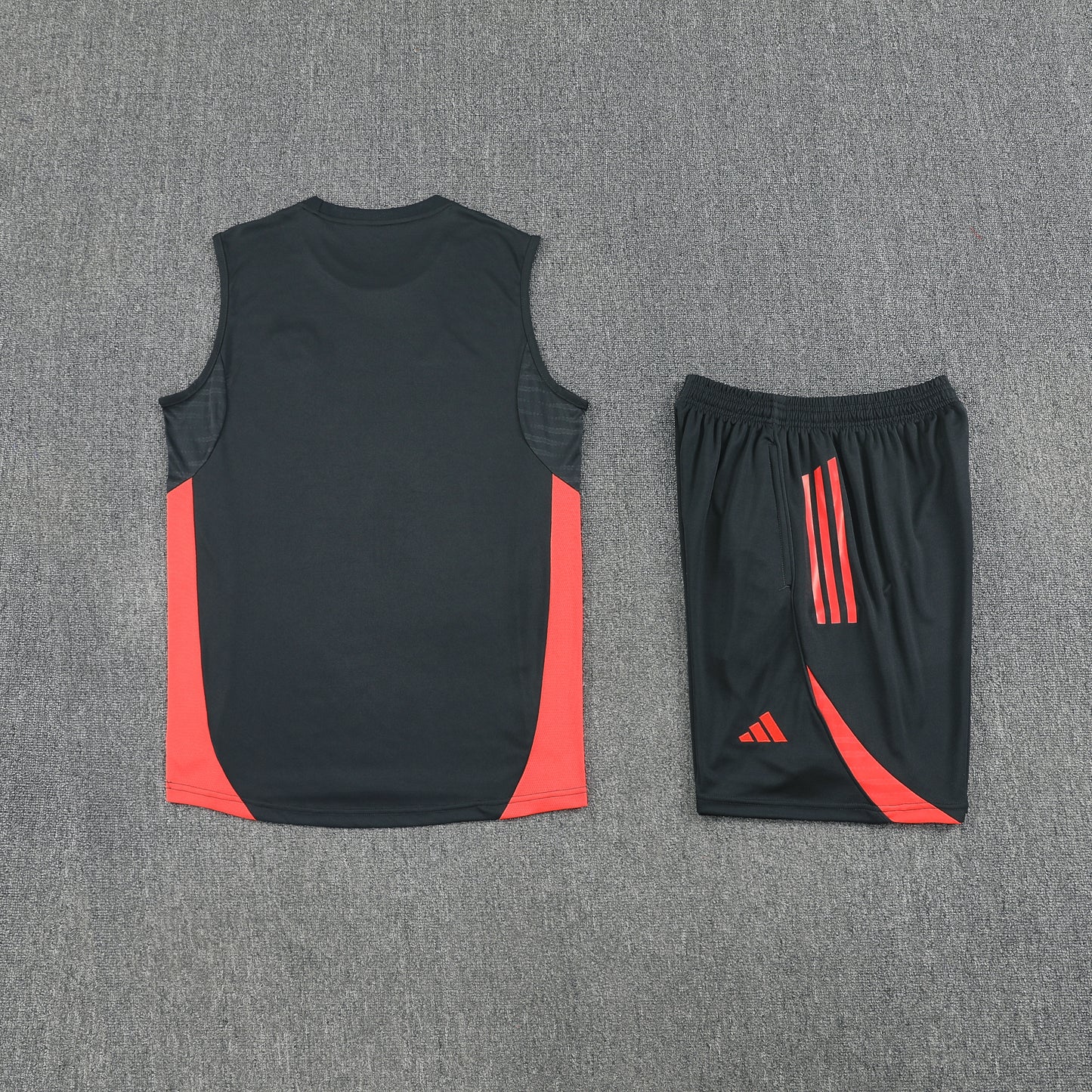 Bayern Munich Sleeveless Training Kit - Dark Grey/Crimson Red