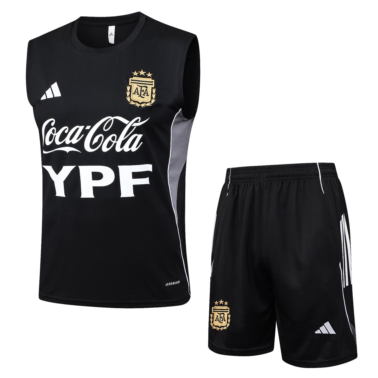 Argentina Sleeveless Training Kit - Black/Grey/White
