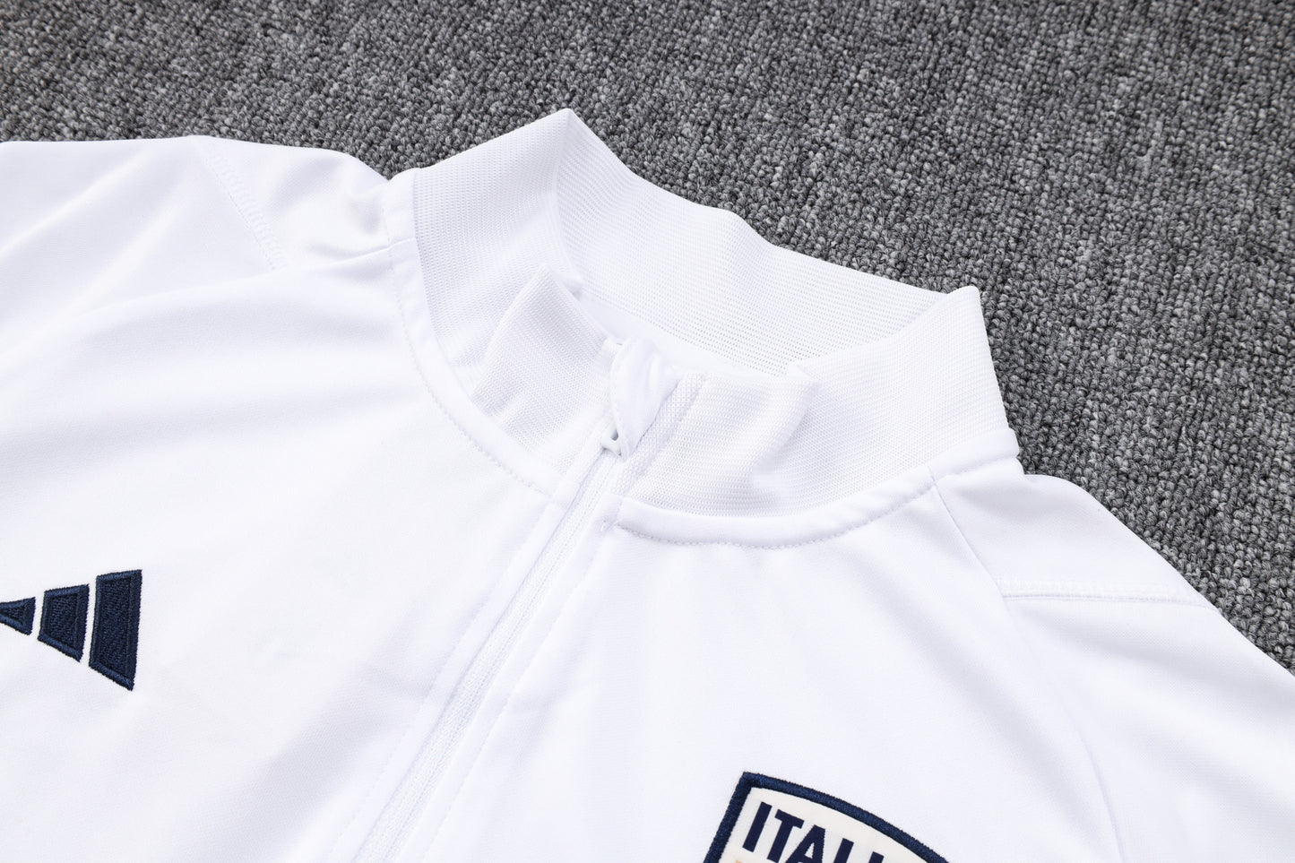 Italy 1/4 Zip Tracksuit Set White/Navy