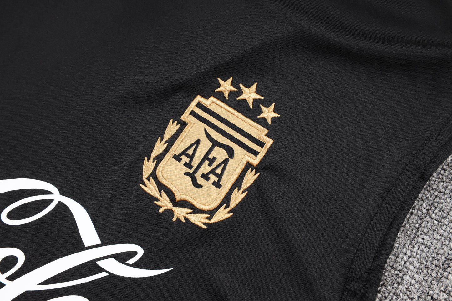 Argentina Sleeveless Training Kit - Black/Grey/White