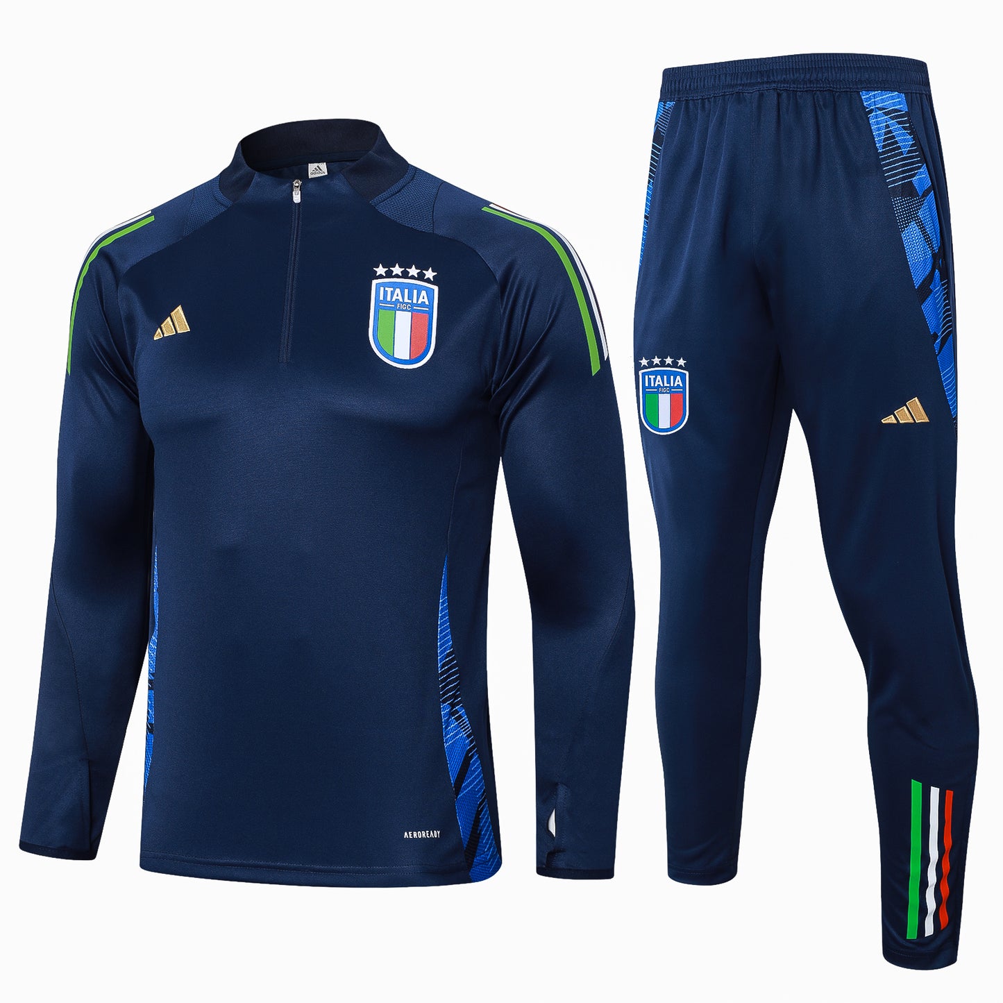 Italy 1/4 Zip Tracksuit Set Navy/Azure