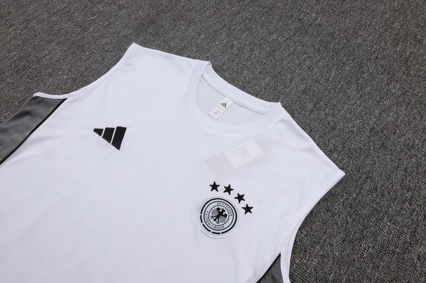Germany Sleeveless Training Kit - White/Grey/Black