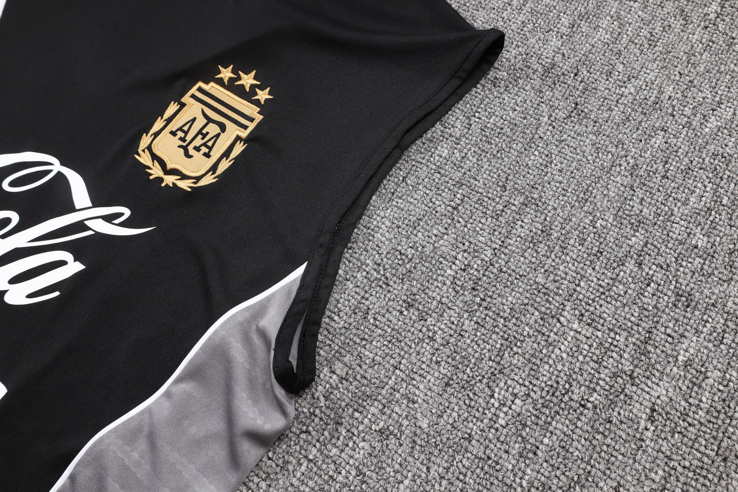 Argentina Sleeveless Training Kit - Black/Grey/White