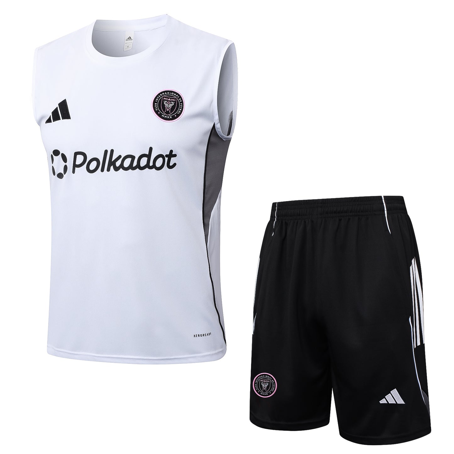 Inter Miami Sleeveless Training Kit - White/Grey/Black