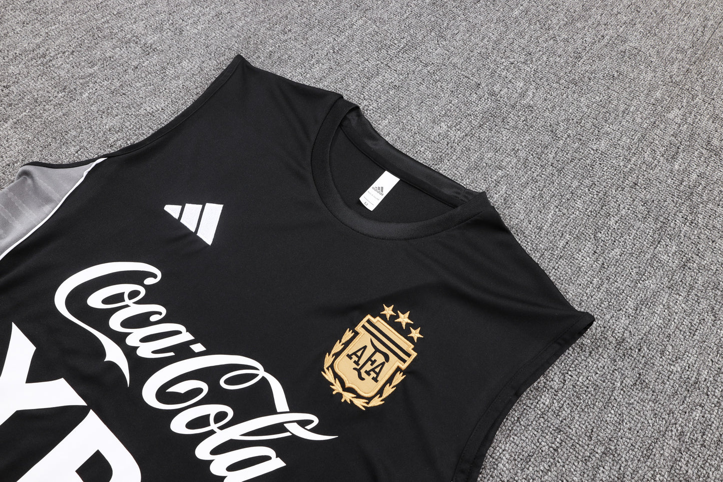 Argentina Sleeveless Training Kit - Black/Grey/White