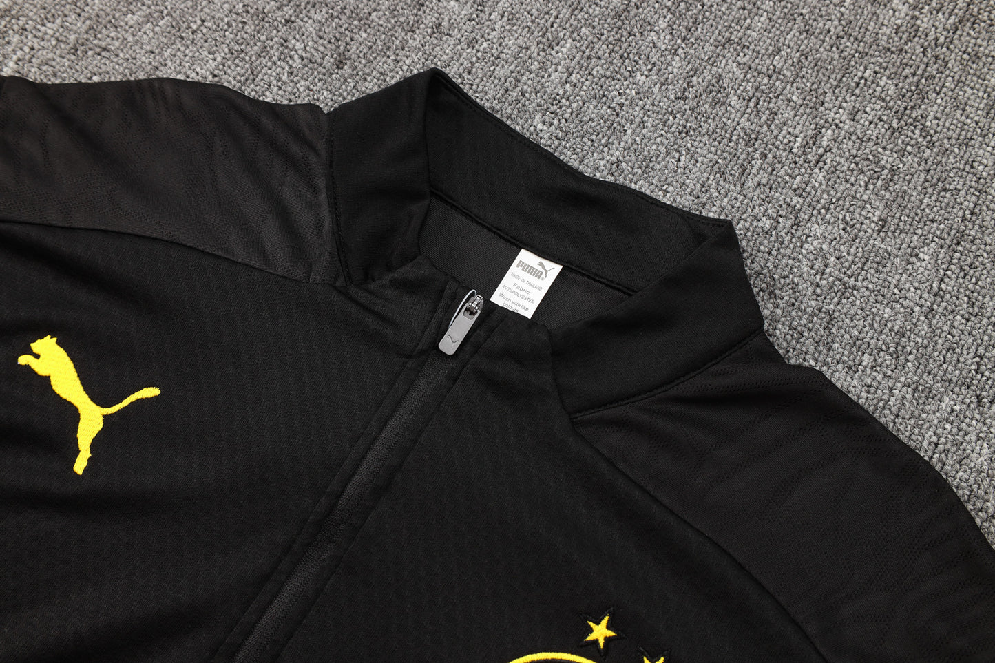 Borussia Dortmund 1/4 Zip Tracksuit Set Black/Yellow