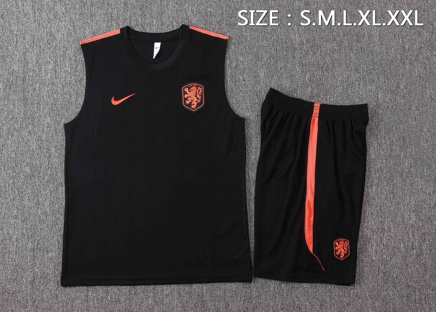Netherlands Sleeveless Training Kit - Black
