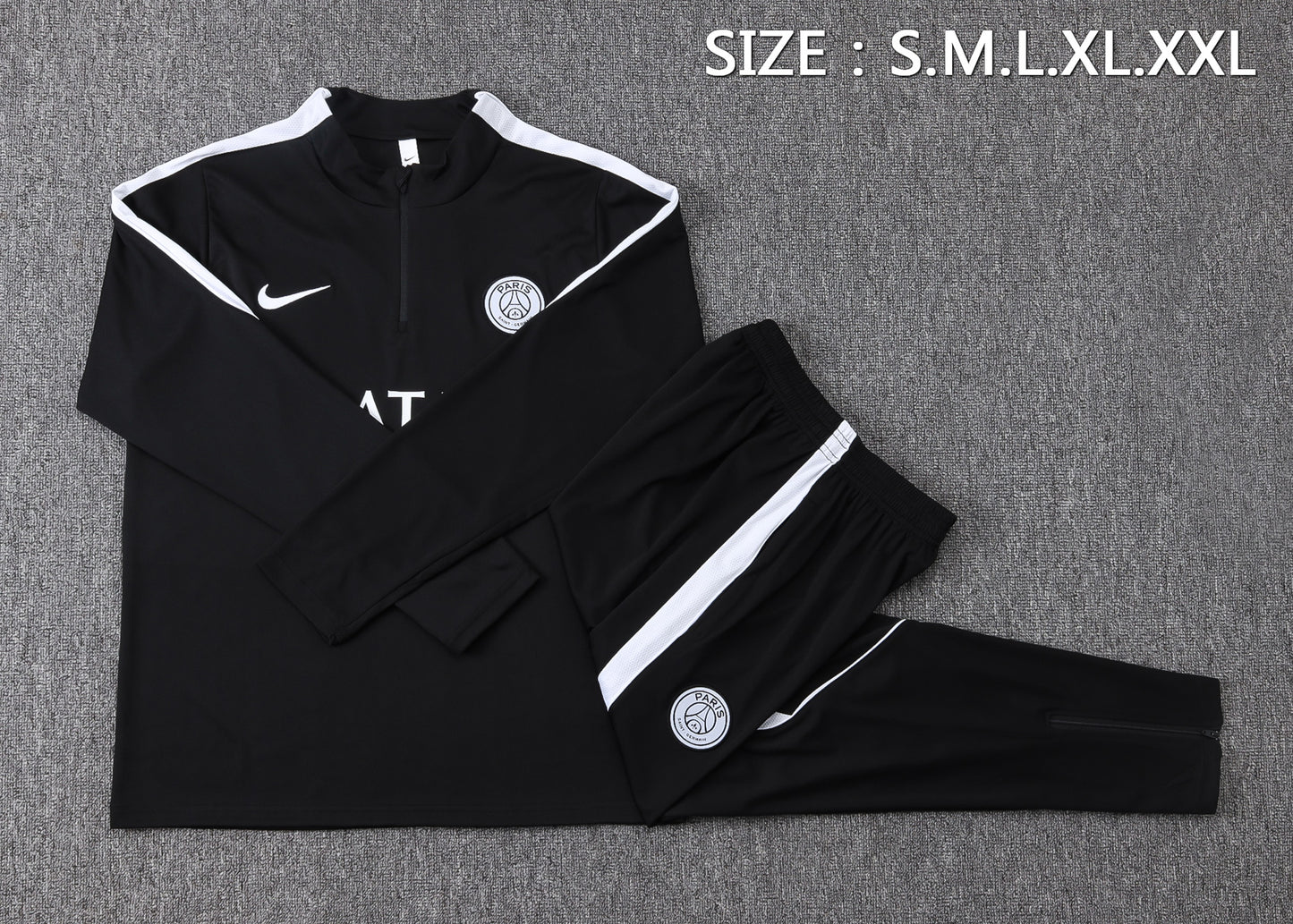 PSG 1/4 Zip Tracksuit Set - Black/White