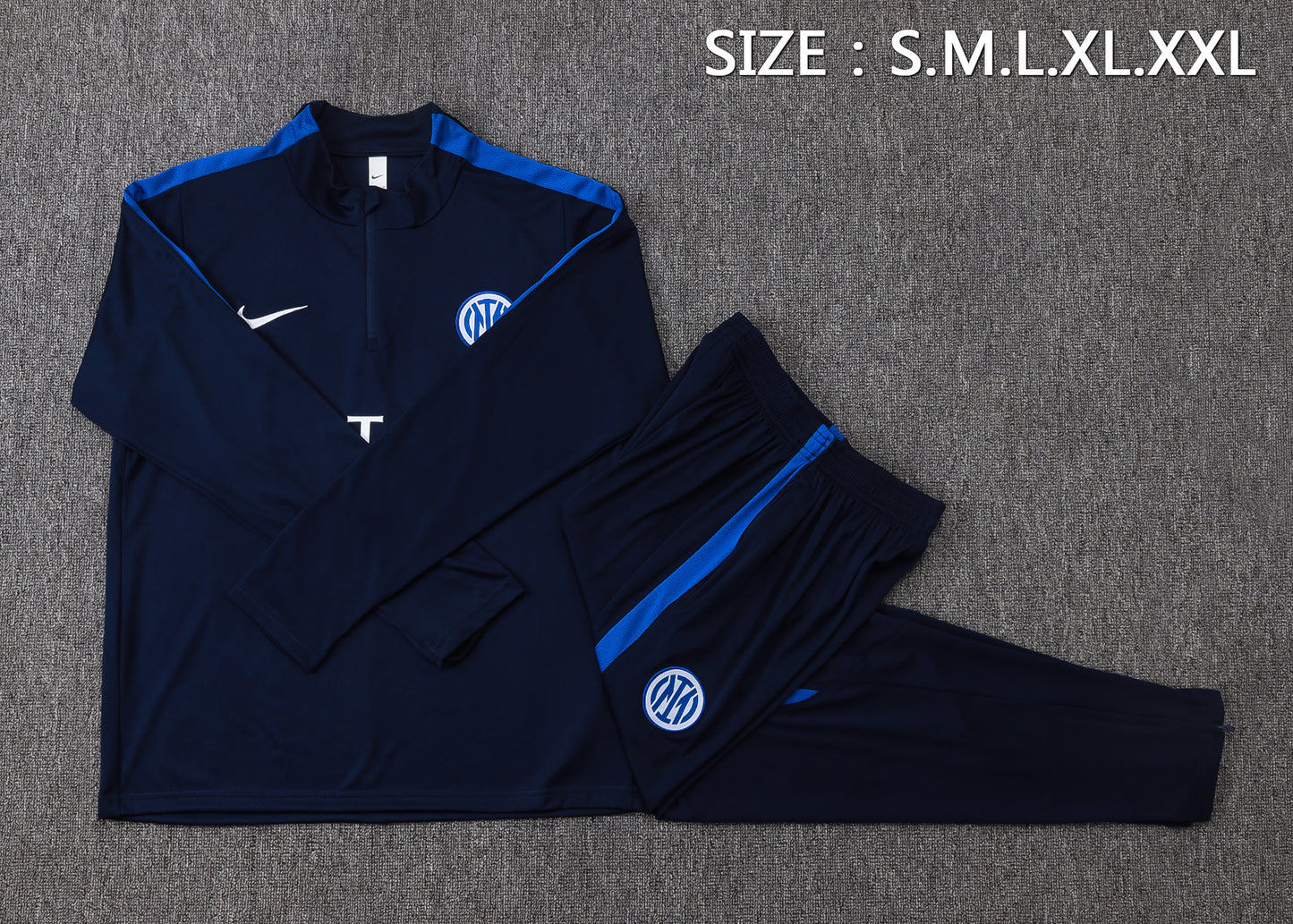 Inter Milan 1/4 Zip Tracksuit Set - Navy/Blue