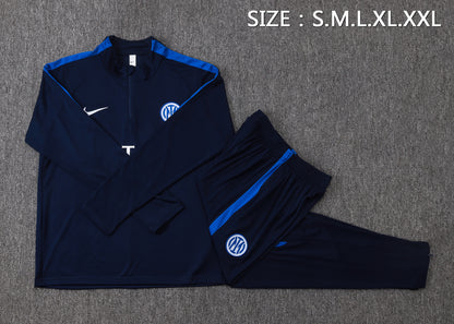 Inter Milan 1/4 Zip Tracksuit Set - Navy/Blue