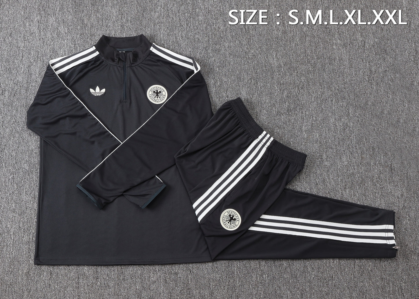 Germany 1/4 Zip Tracksuit Set - Classic Black