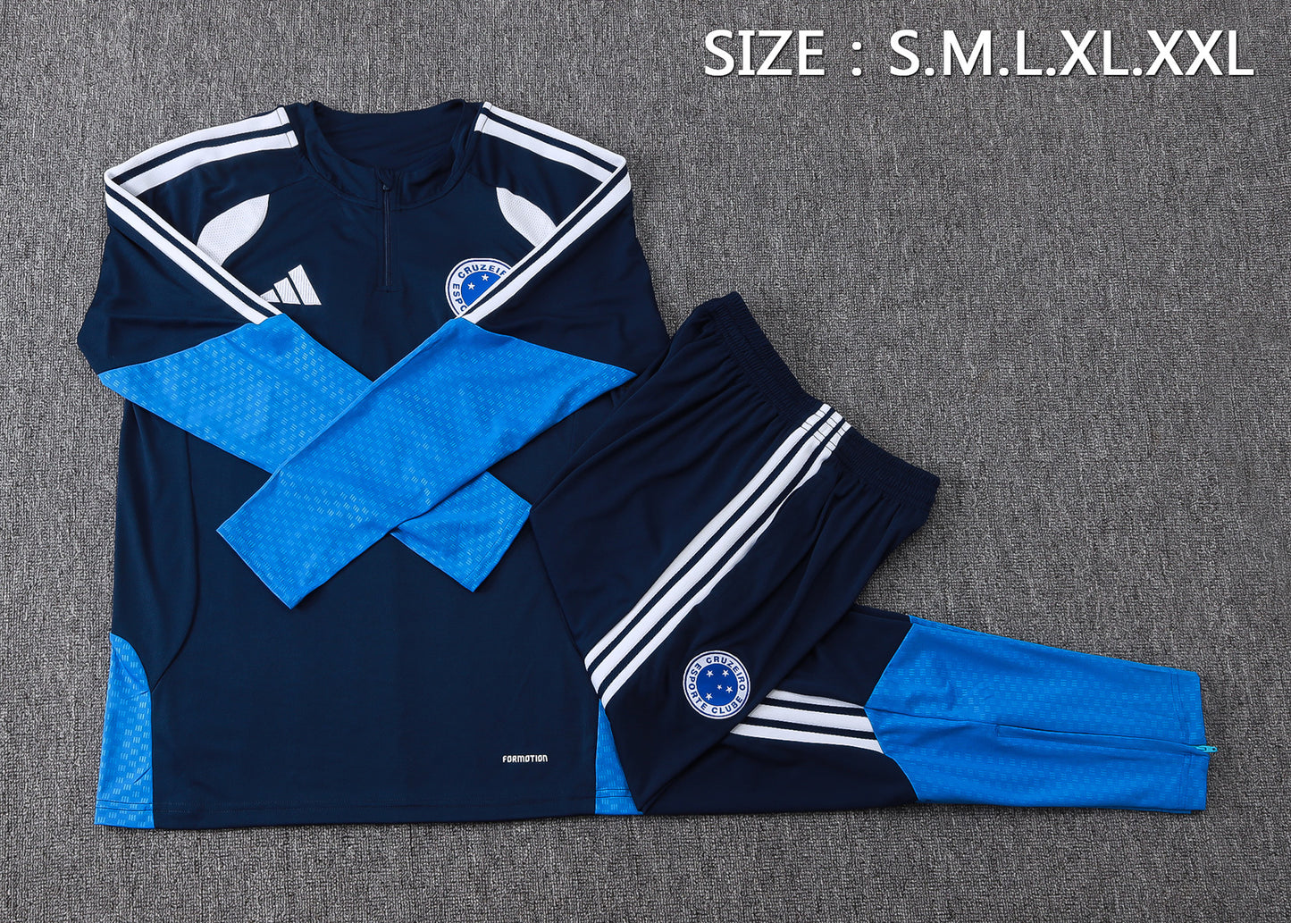 Cruzeiro 1/4 Zip Tracksuit Set - Navy/Blue