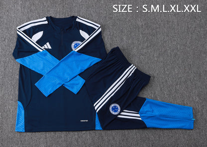 Cruzeiro 1/4 Zip Tracksuit Set - Navy/Blue