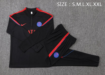 PSG 1/4 Zip Tracksuit Set - Black/Red