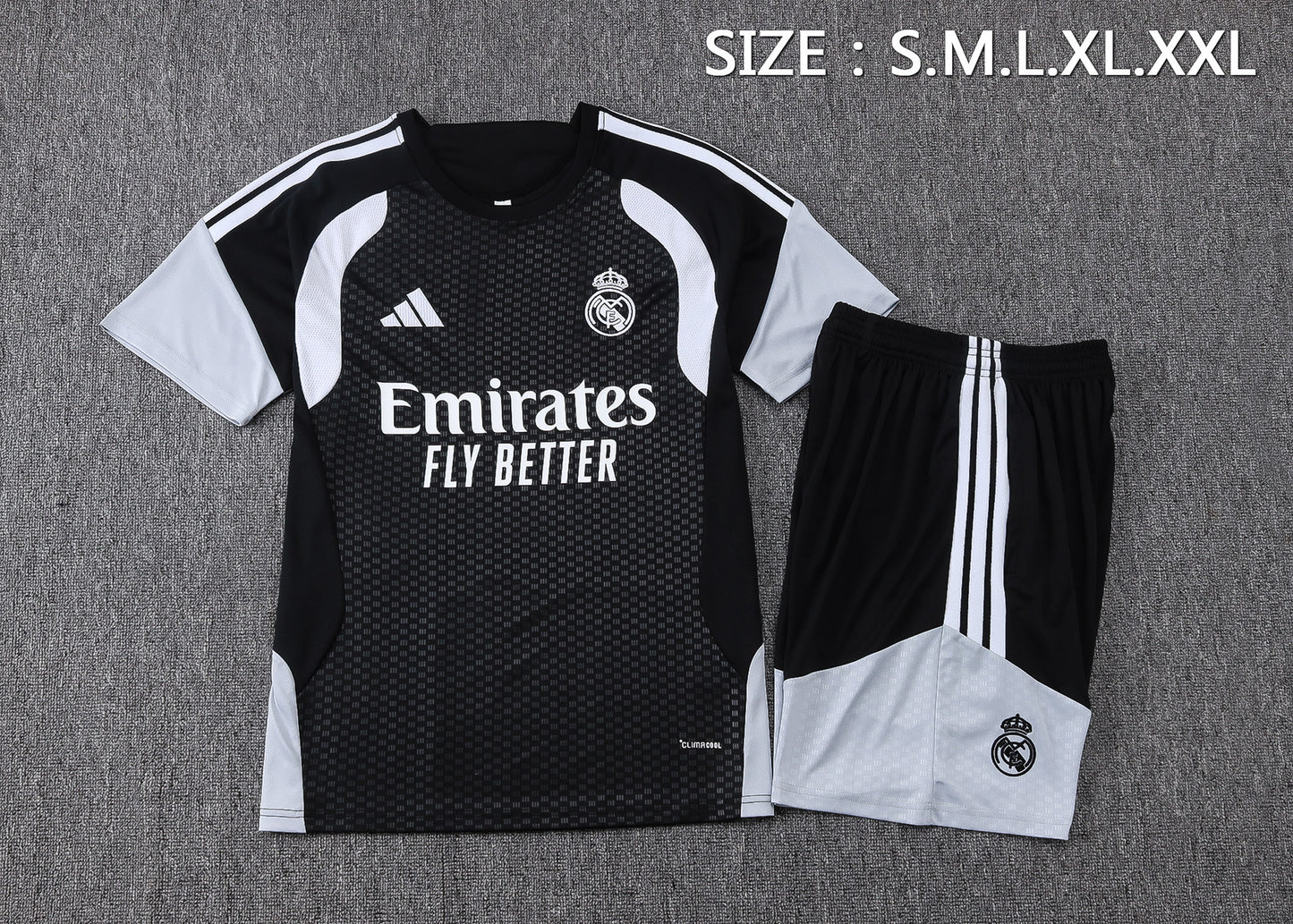Real Madrid Training Kit  - Black/White/Grey