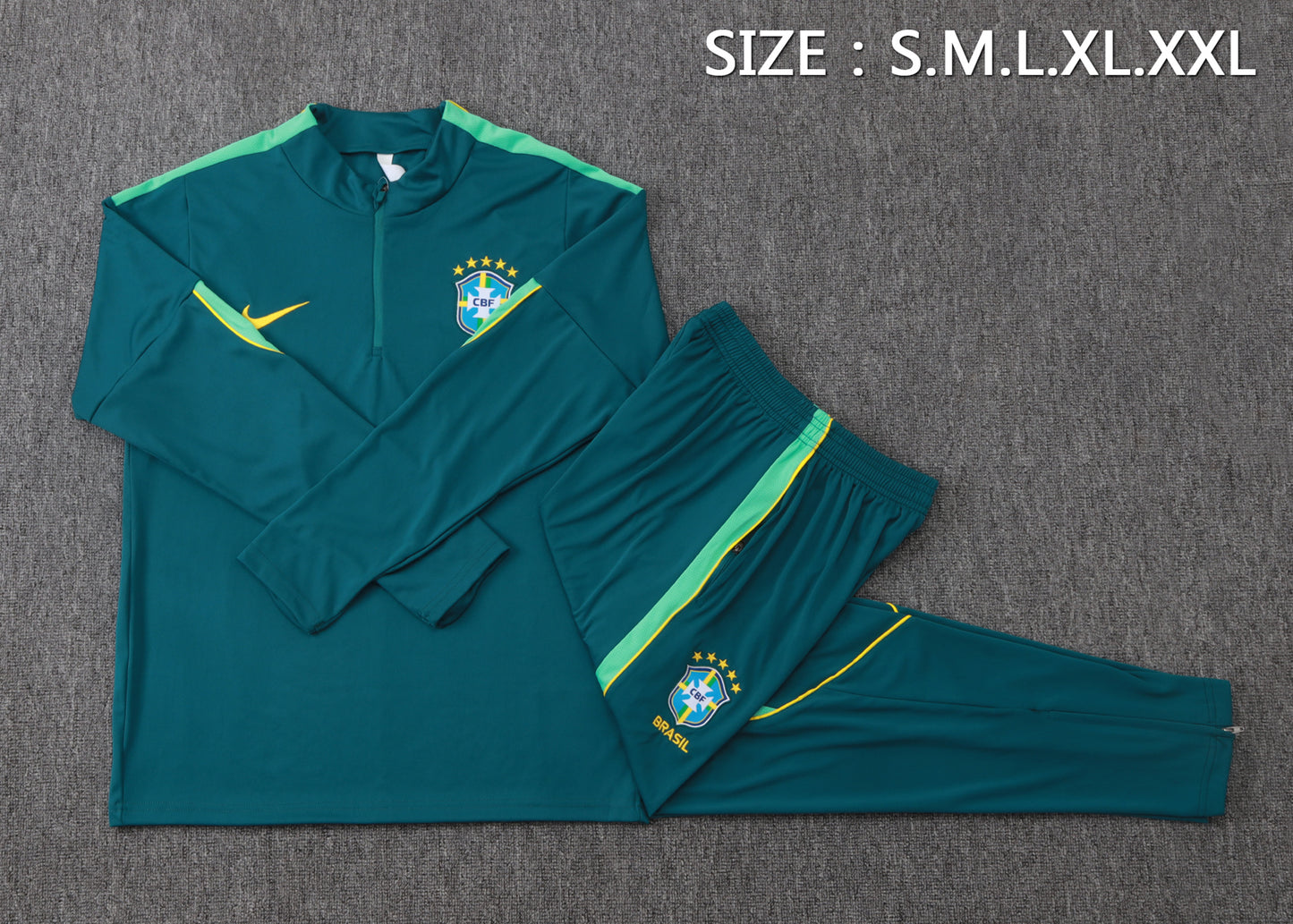 Brazil 1/4 Zip Tracksuit Set - Teal/Green