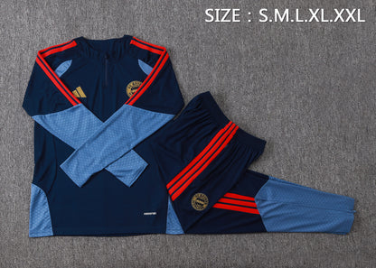 Bayern Munich 1/4 Zip Tracksuit Set - Navy/Steel Blue/Red