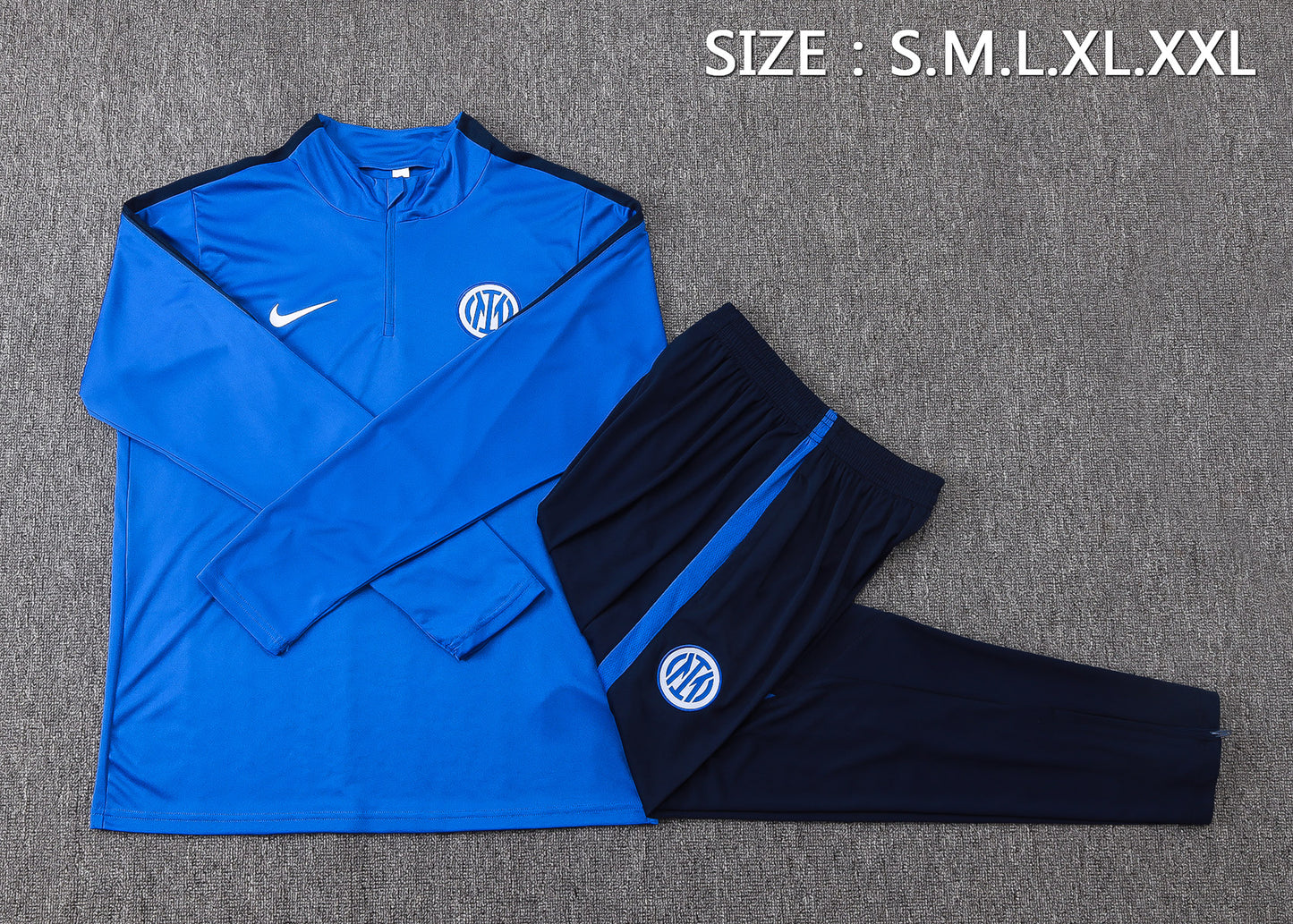 Inter Milan 1/4 Zip Tracksuit Set - Blue/Navy