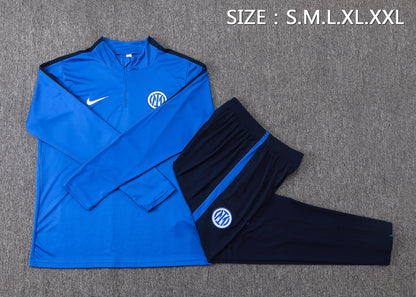 Inter Milan 1/4 Zip Tracksuit Set - Blue/Navy