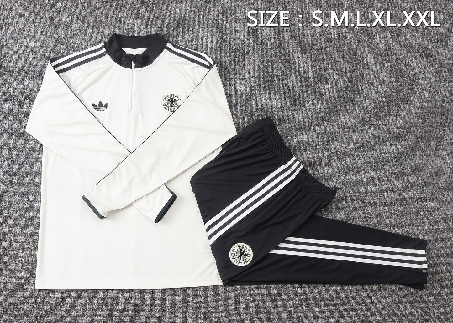 Germany 1/4 Zip Tracksuit Set - Classic White