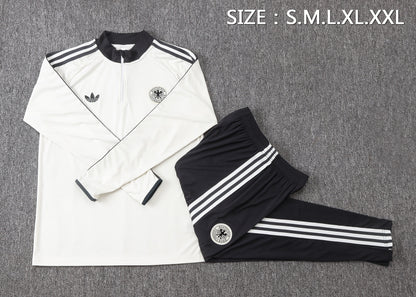 Germany 1/4 Zip Tracksuit Set - Classic White