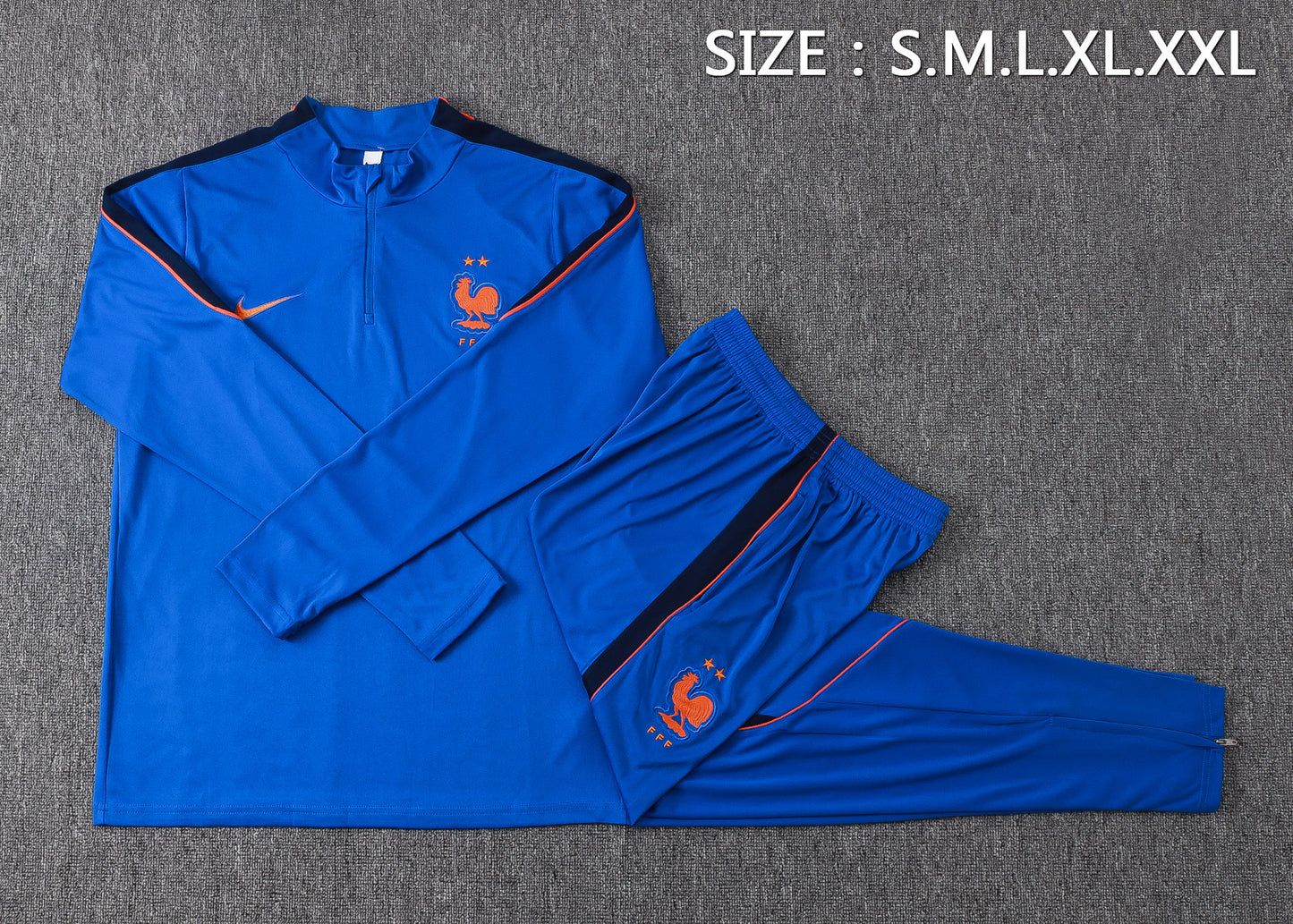 France 1/4 Zip Tracksuit Set - Blue