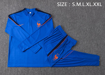 France 1/4 Zip Tracksuit Set - Blue