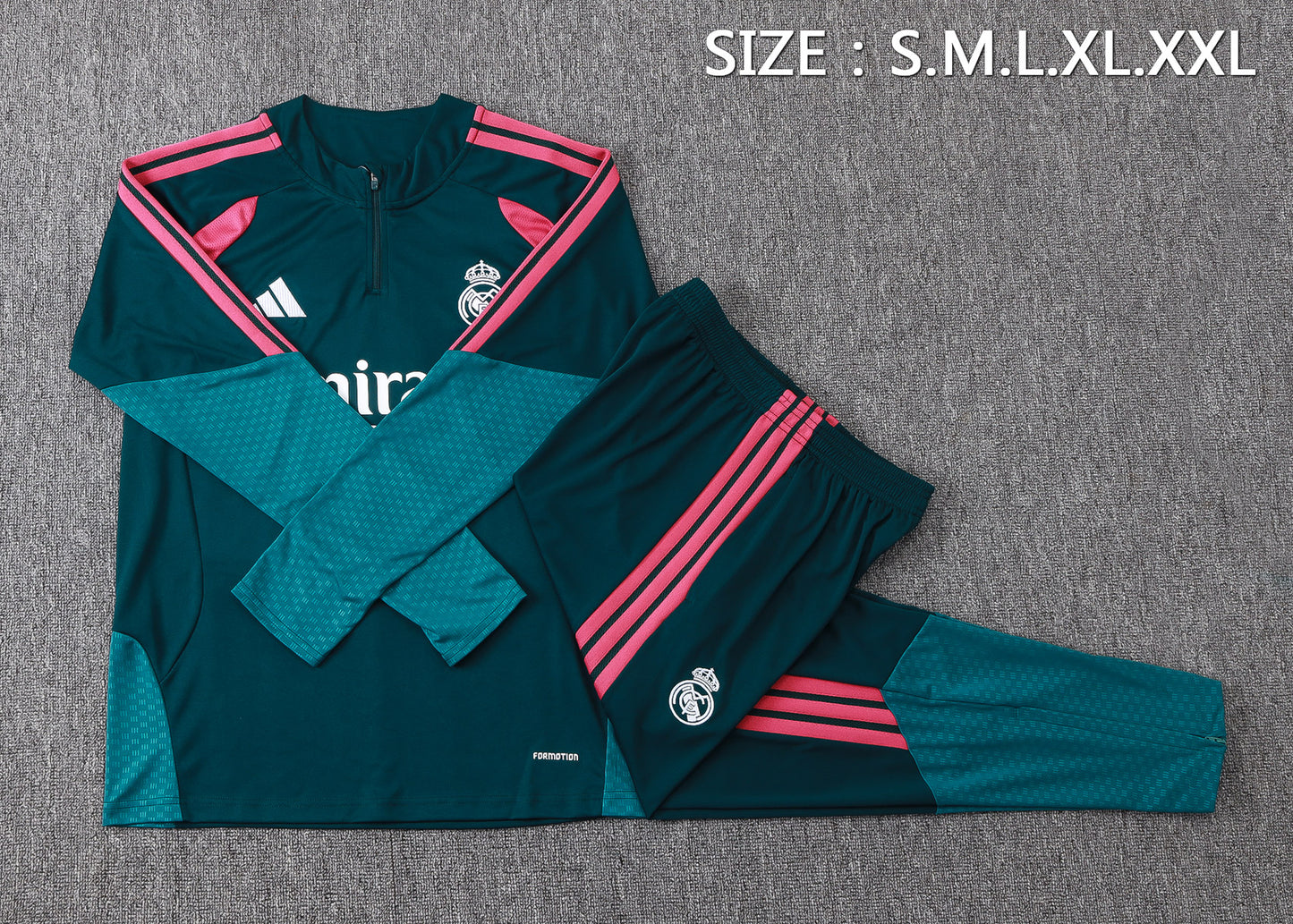 Real Madrid 1/4 Zip Tracksuit Set - Away