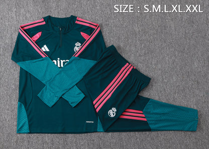 Real Madrid 1/4 Zip Tracksuit Set - Away