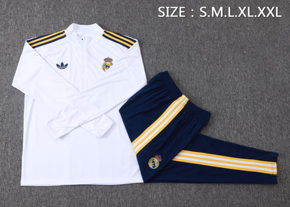 Real Madrid 1/4 Zip Tracksuit Set - Classic Home