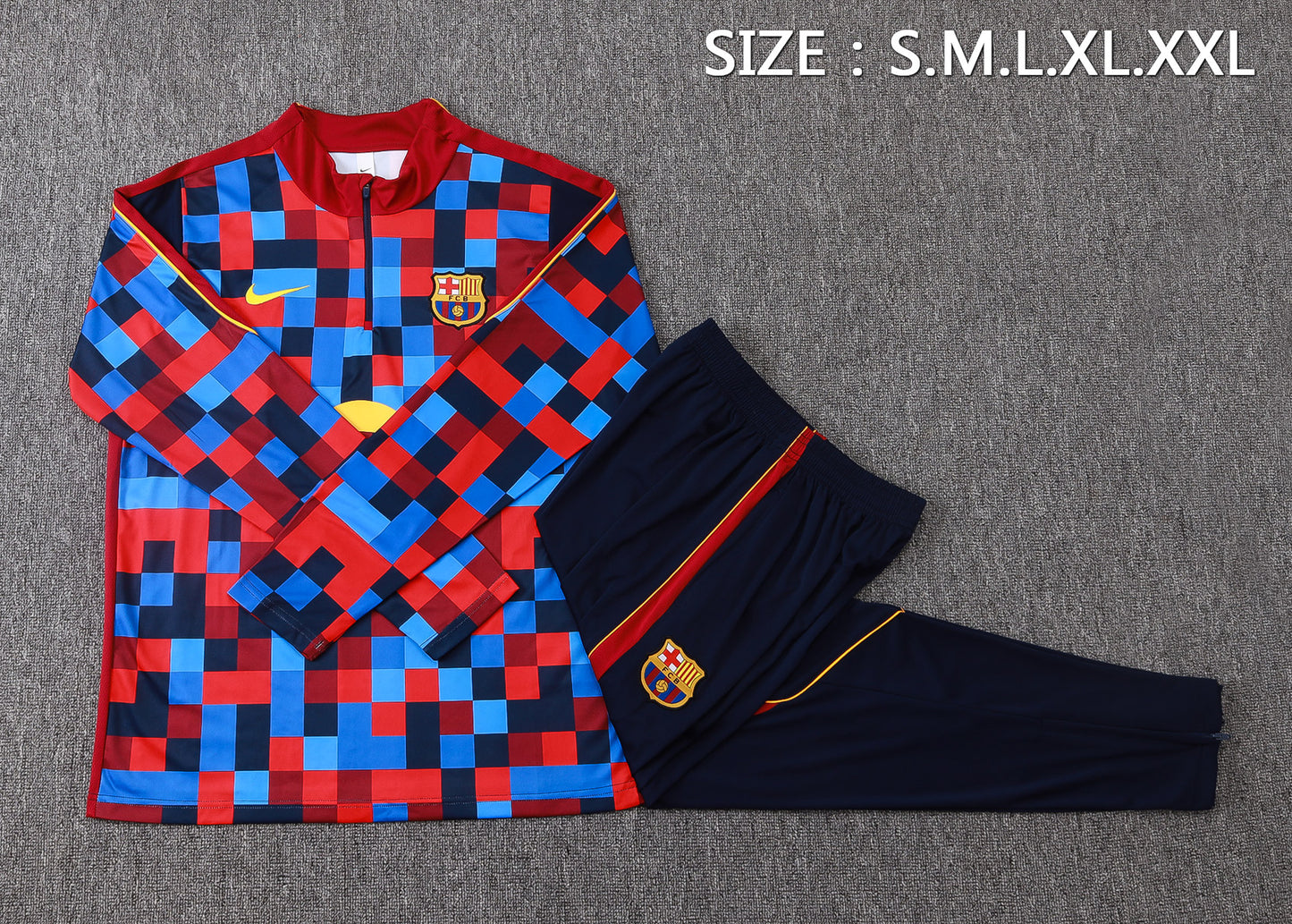 Barcelona 1/4 Zip Tracksuit Set - Pre Match