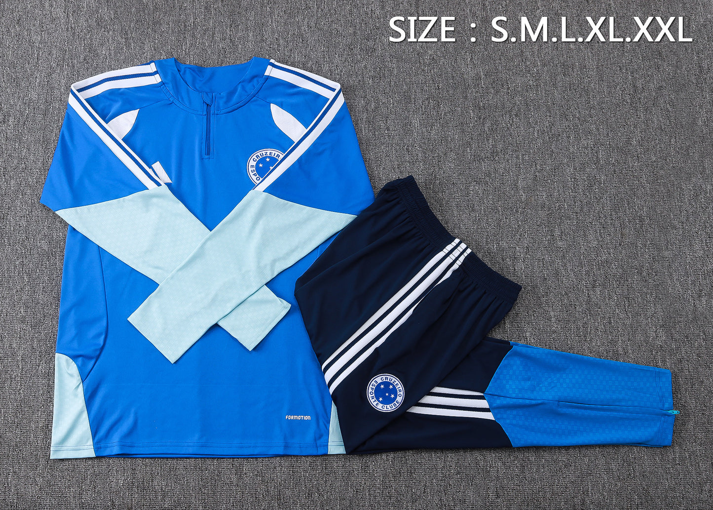 Cruzeiro 1/4 Zip Tracksuit Set - Blue/Navy