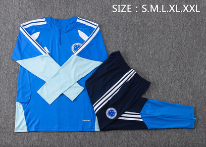Cruzeiro 1/4 Zip Tracksuit Set - Blue/Navy