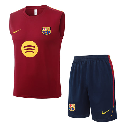Barcelona Sleeveless Training Kit - Maroon/Navy