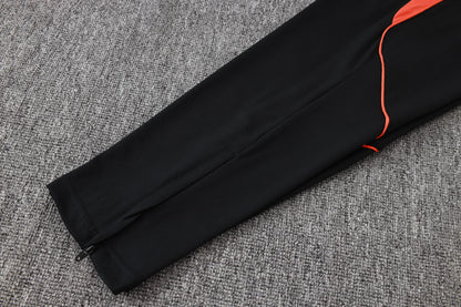 Netherlands 1/4 Zip Tracksuit Set - Black/Orange