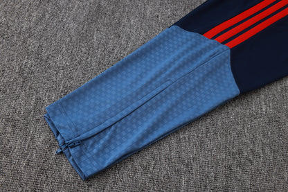 Bayern Munich 1/4 Zip Tracksuit Set - Steel Blue/Navy/Red