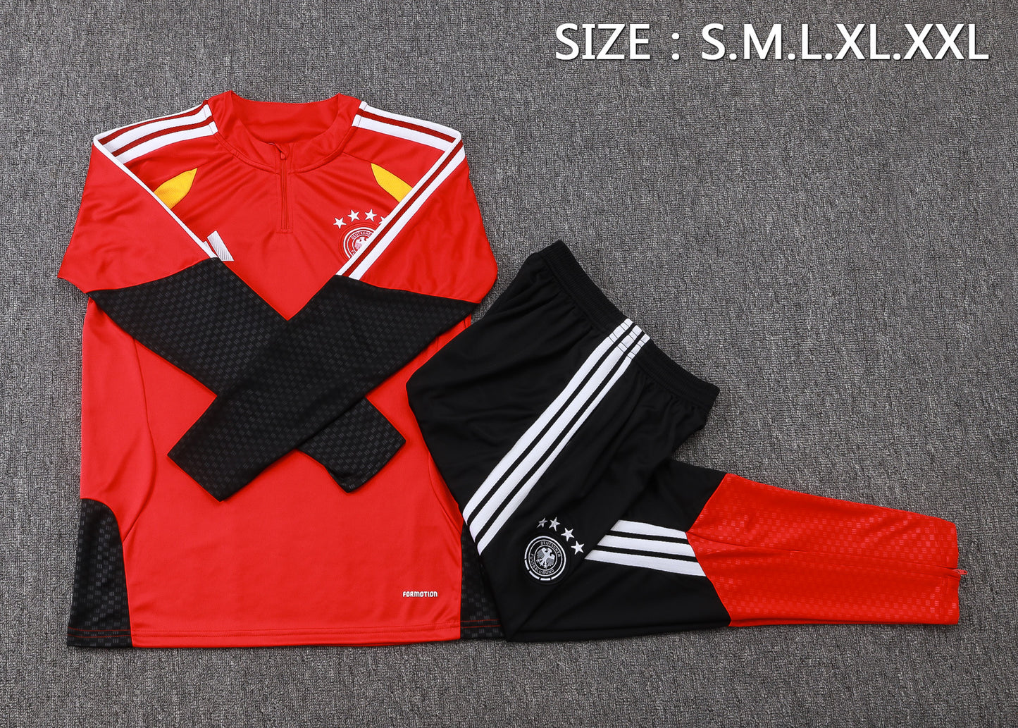 Germany 1/4 Zip Tracksuit Set - Red/Yellow/Black