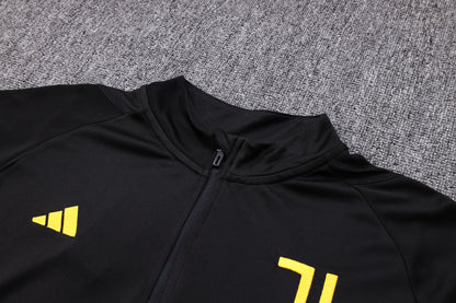 Juventus 1/4 Zip Tracksuit Set Black/Yellow/White