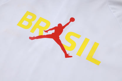 Brazil 1/4 Zip Tracksuit Set - White/Yellow/Black Jordan