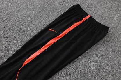 Netherlands 1/4 Zip Tracksuit Set - Black/Orange