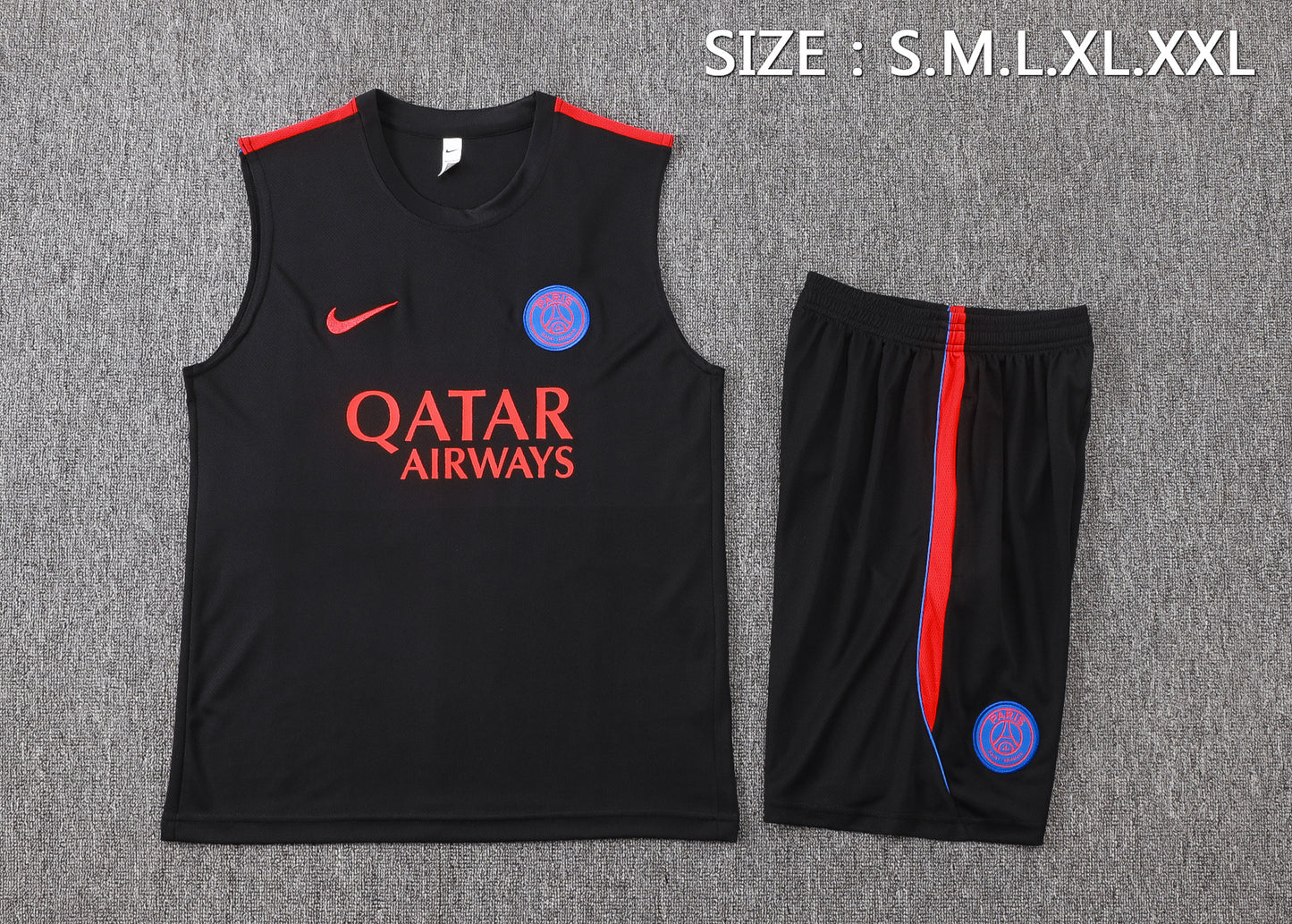 PSG Sleeveless Training Kit - Black/Red