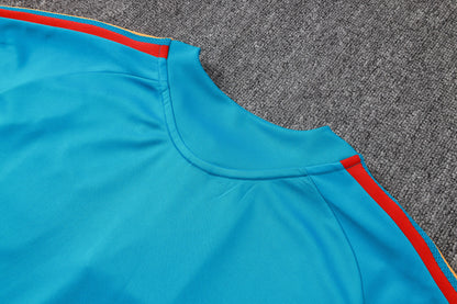 Spain 1/4 Zip Tracksuit Set - Light Blue/Navy