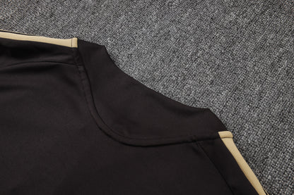 Flamengo 1/4 Zip Tracksuit Set - Black/White/Gold