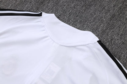 Real Madrid 1/4 Zip Tracksuit Set - White/Black/Grey