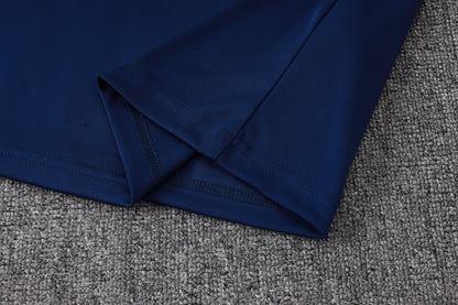 Real Madrid 1/4 Zip Tracksuit Set - Navy/Gold Classic