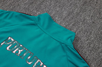 Portugal 1/4 Zip Tracksuit Set - Teal/Maroon
