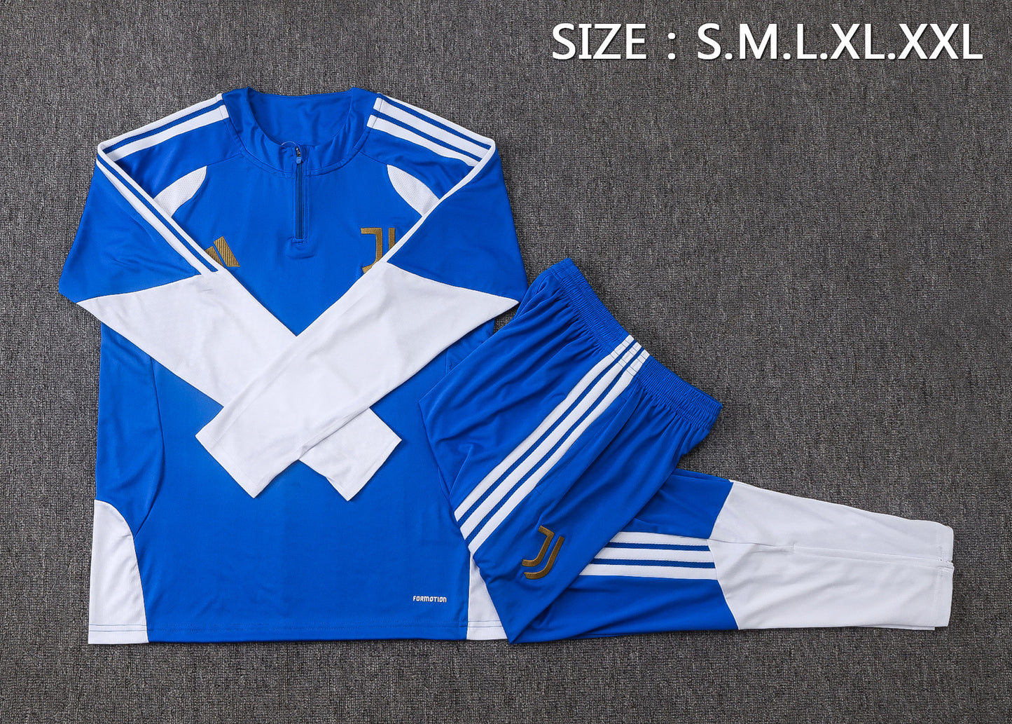 Juventus 1/4 Zip Tracksuit Set - Blue/White