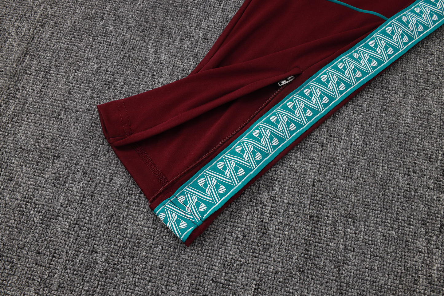 Portugal 1/4 Zip Tracksuit Set - Maroon/Teal
