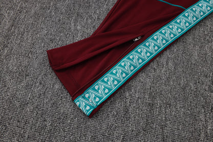 Portugal 1/4 Zip Tracksuit Set - Maroon/Teal