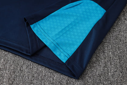 Spain 1/4 Zip Tracksuit Set - Navy/Light Blue